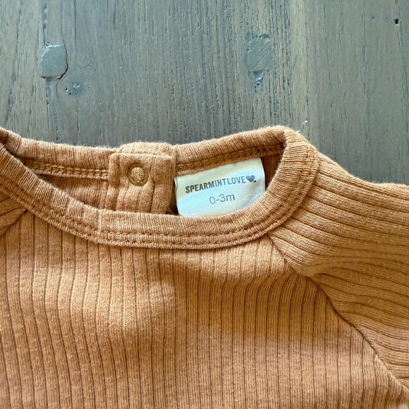 Ribbed Tan Kids Dress - Picture 2 of 3